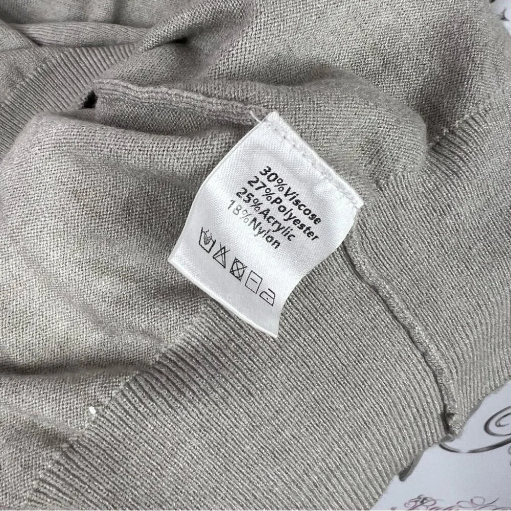 Bailey sweater long sleeve soft V-Neck Sweater grey beige